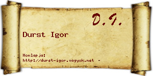 Durst Igor névjegykártya
