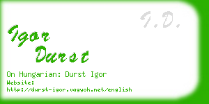 igor durst business card